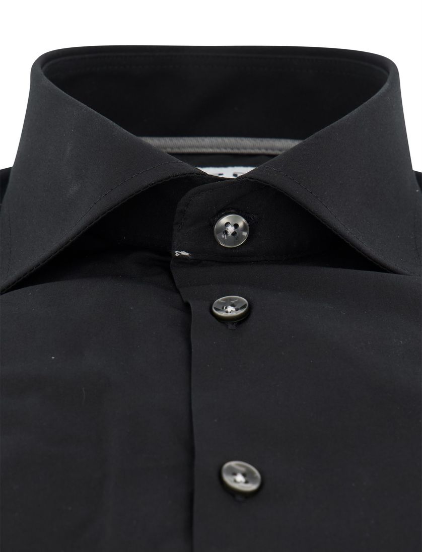 Ledub modern fit zwart overhemd katoen