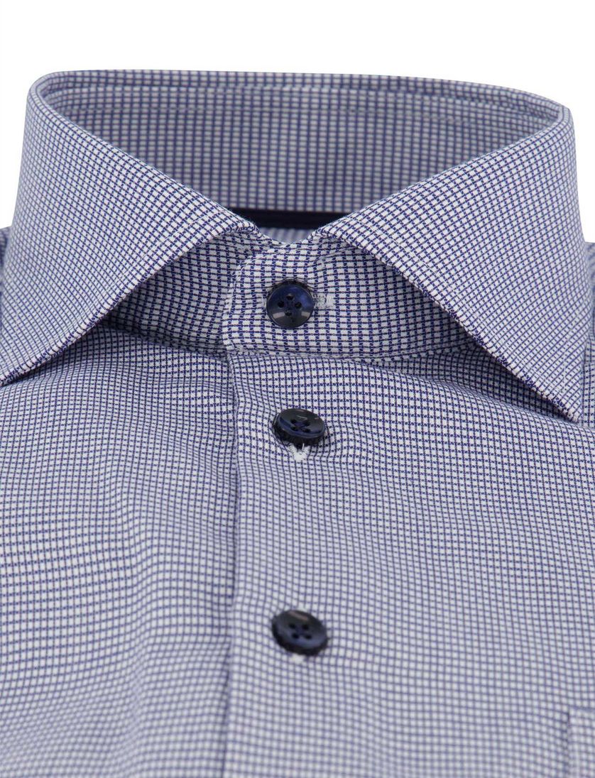 Ledub overhemd geprint donkerblauw modern fit