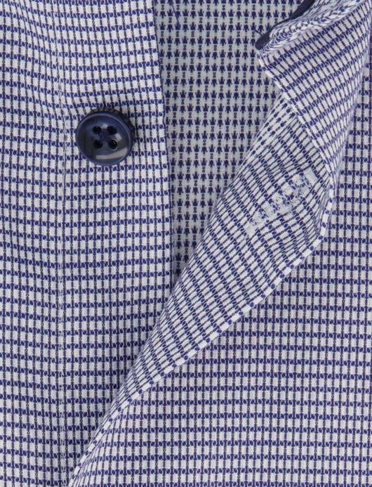 Ledub overhemd donkerblauw geprint strijkvrij