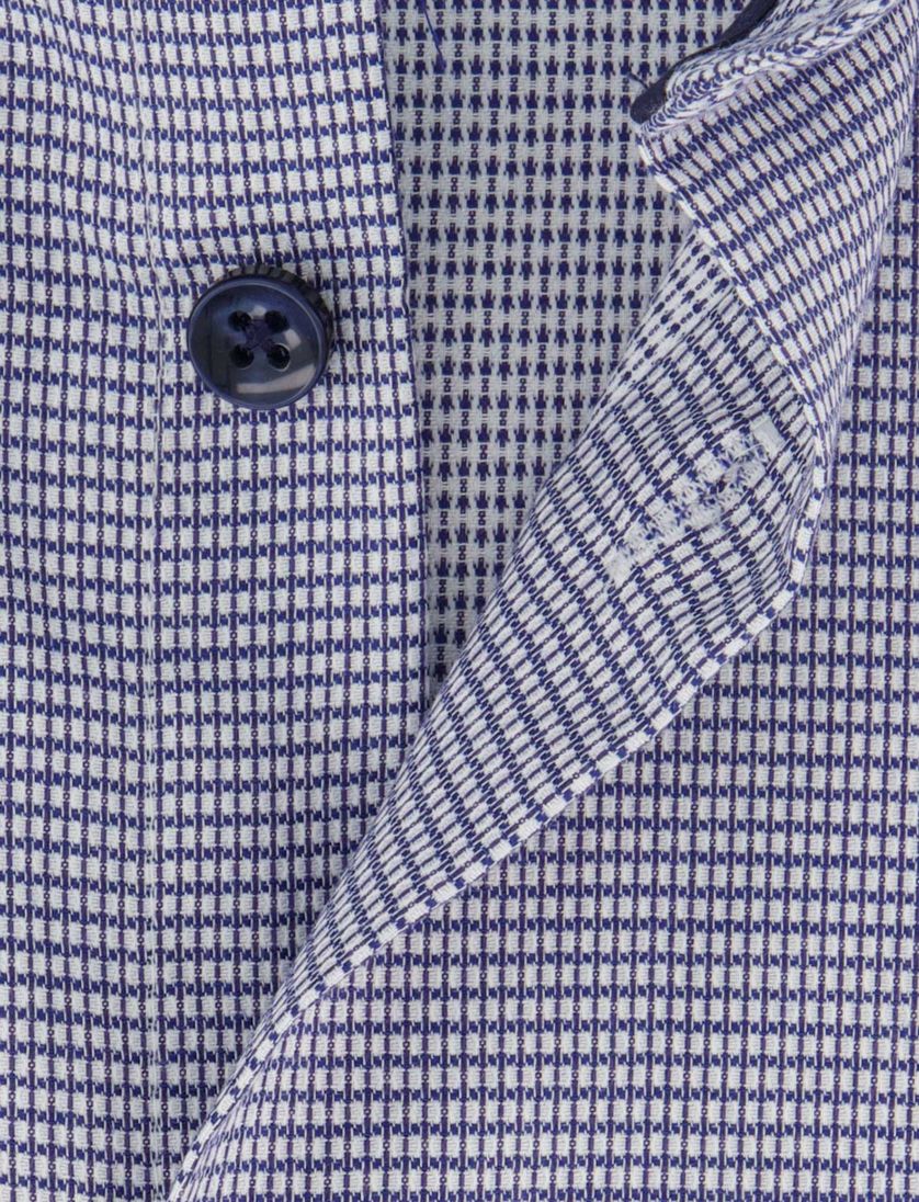 Ledub overhemd geprint donkerblauw modern fit