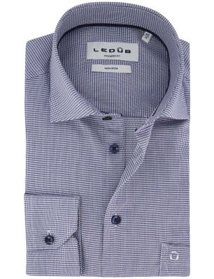 Ledub Ledub overhemd donkerblauw geprint modern fit