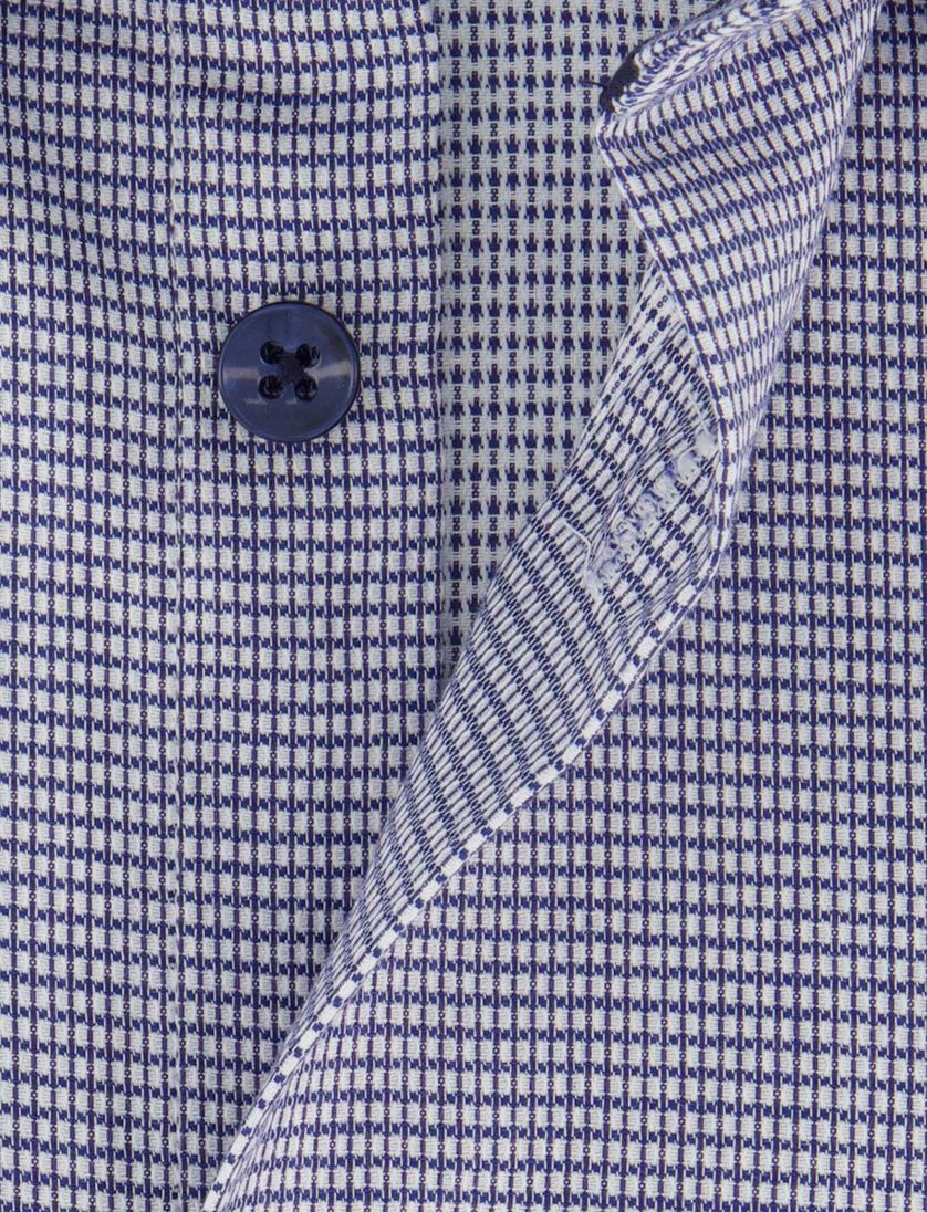 Ledub overhemd donkerblauw geprint modern fit