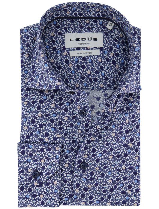 Ledûb overhemd ml 7 navy print