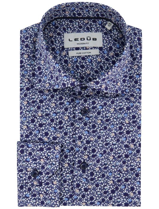 Ledûb overhemd ml 7 navy print