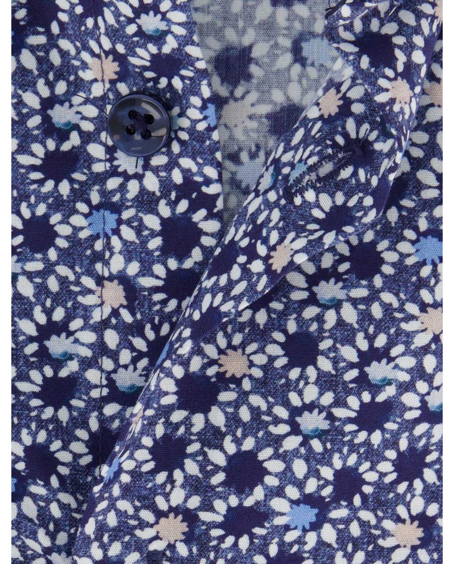 Ledub overhemd modern fit geprint blauw