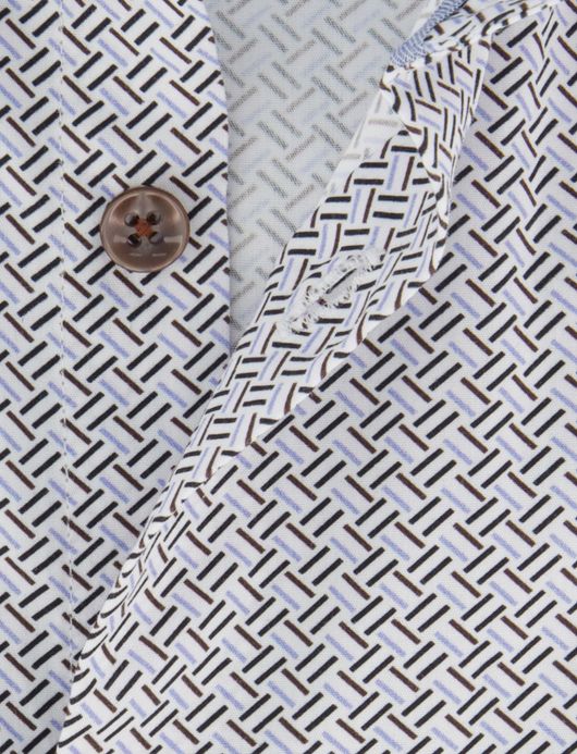 Ledub overhemd mouwlengte 7 blauw geprint