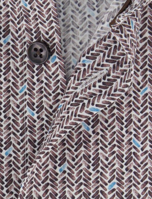 Ledub overhemd bruin katoen geprint