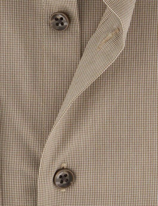 Overhemd ledub overhemd modern fit beige geruit katoen