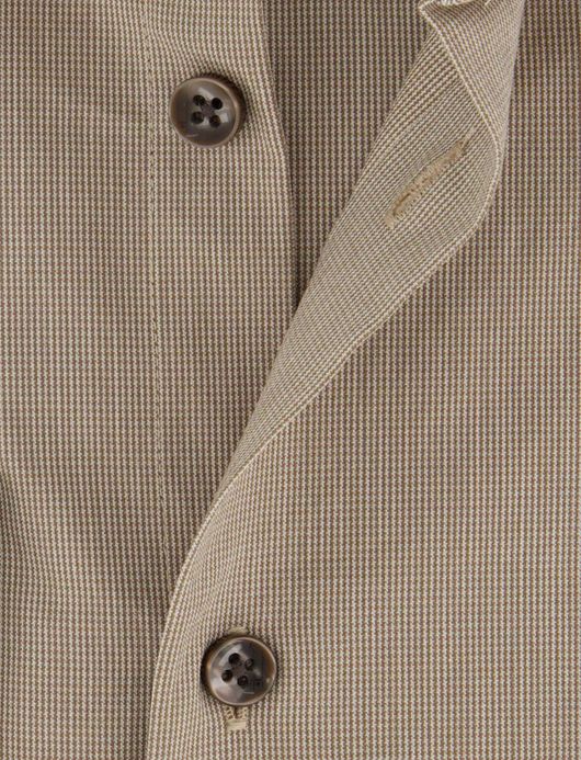 Ledub overhemd modern fit geruit beige