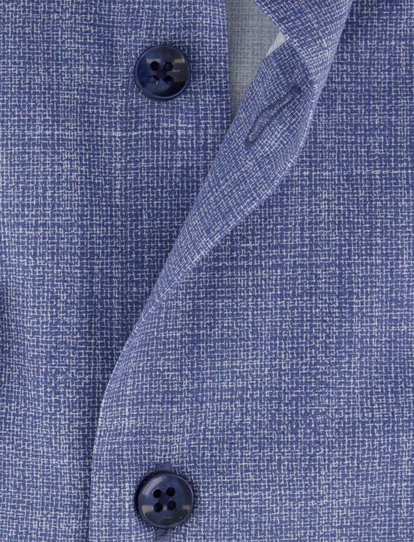 Ledub overhemd modern fit blauw geprint