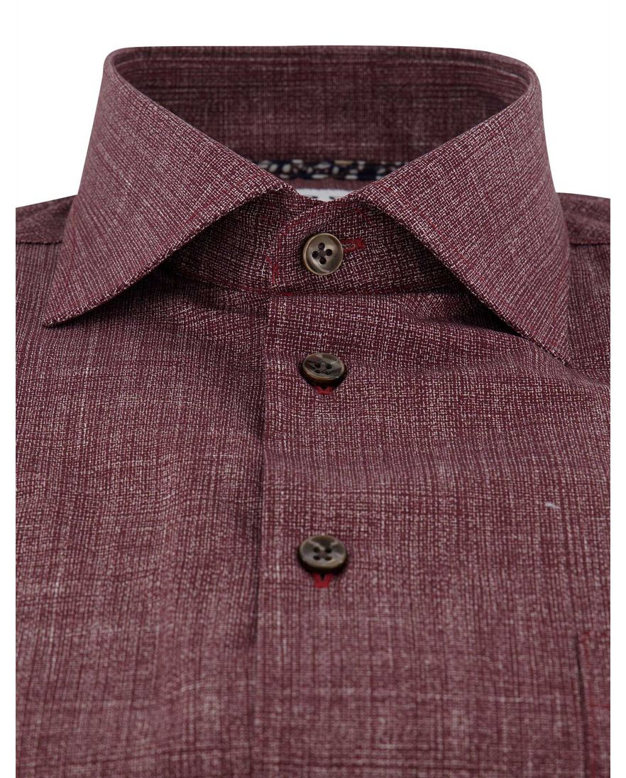 Ledub overhemd rood katoen geprint