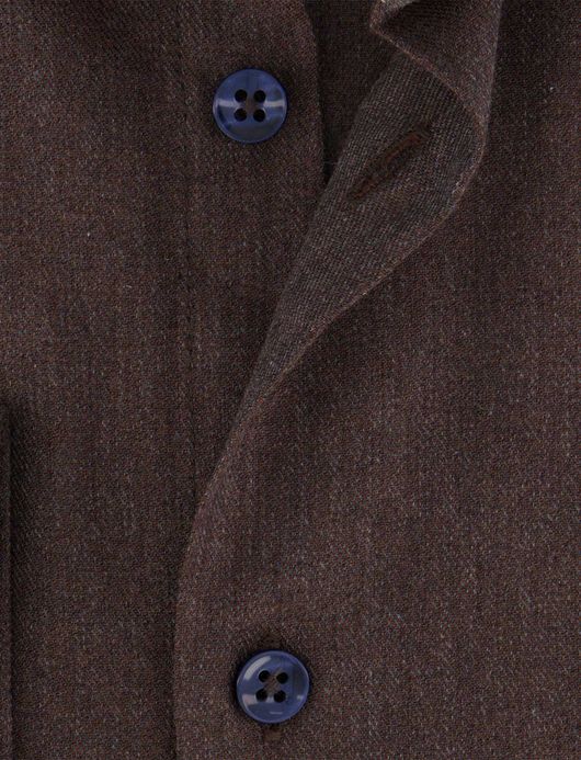 Ledub modern fit overhemd bruin katoen