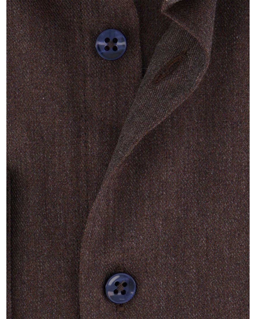 Ledub modern fit overhemd bruin katoen