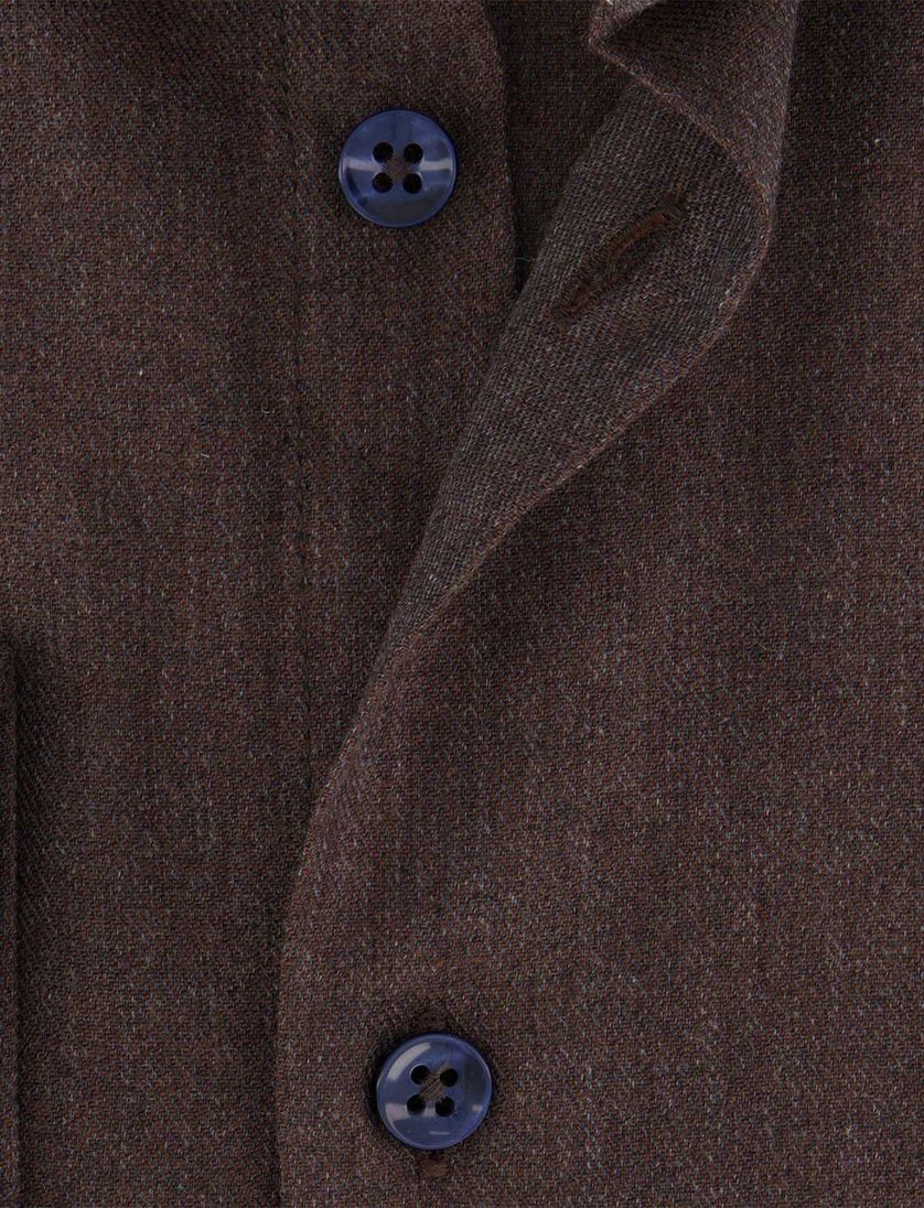 Ledub overhemd modern fit bruin katoen