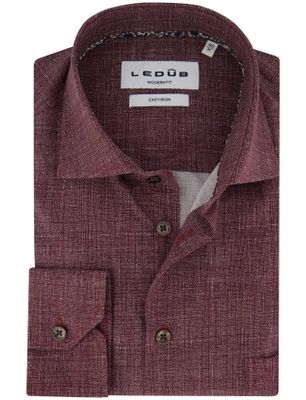 Ledub Ledub overhemd rood katoen geprint