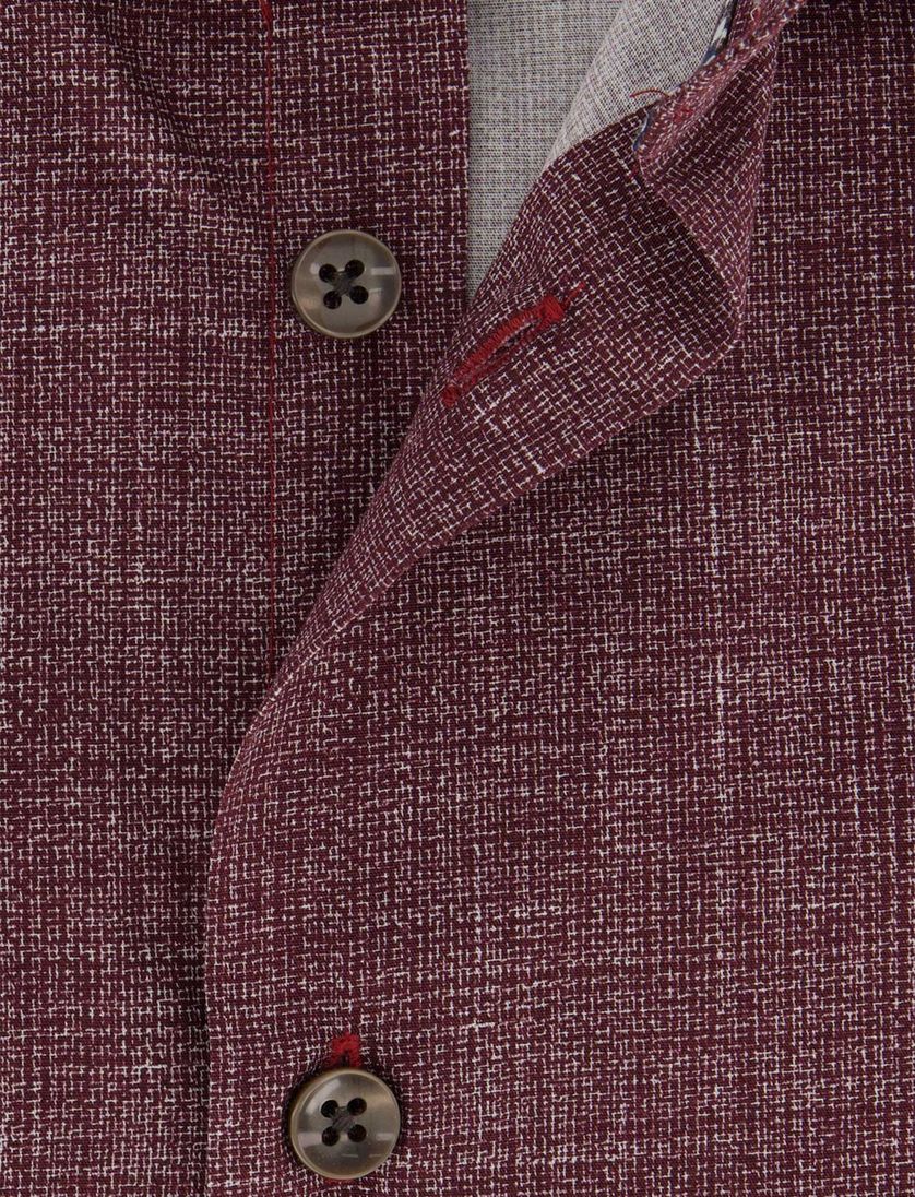 Ledub overhemd rood katoen geprint