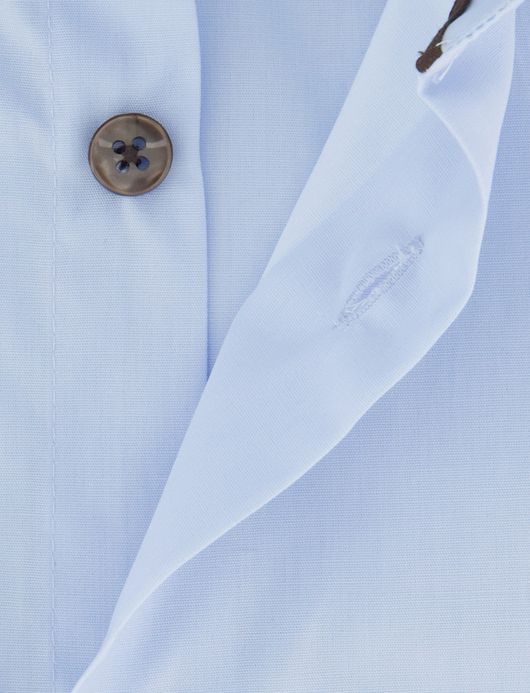 Ledub overhemd lichtblauw effen katoen normale fit