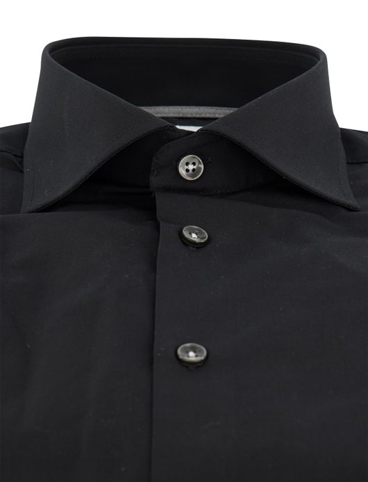 Ledub overhemd modern fit effen zwart