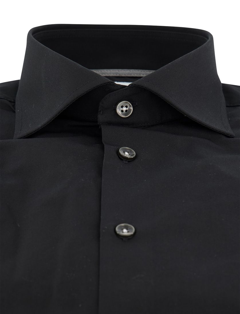 Ledub zwart overhemd modern fit effen