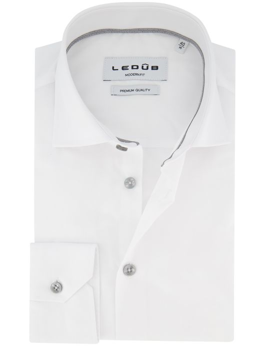 Ledub modern fit overhemd wit katoen