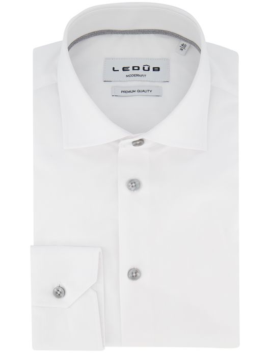 Ledub modern fit overhemd wit katoen