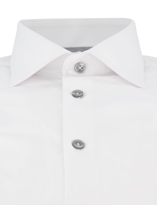 Ledub overhemd modern fit wit katoen