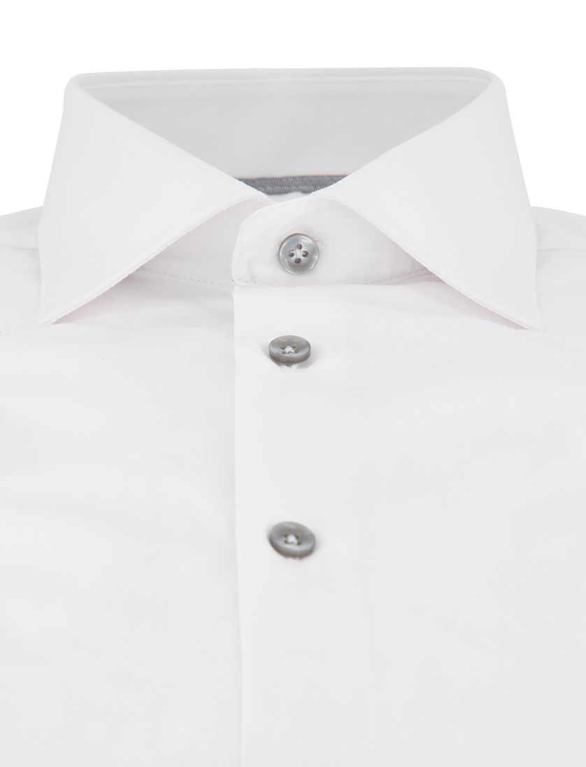 Ledub overhemd wit katoen modern fit