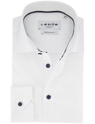 Ledub Ledub modern fit overhemd wit katoen