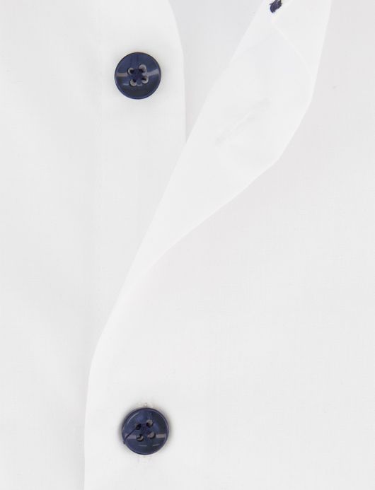 Ledub overhemd wit modern fit katoen