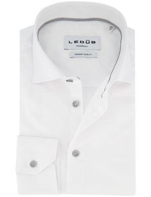 Ledub Ledub overhemd modern fit wit katoen