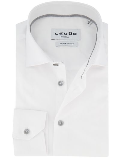 Ledub Ledub overhemd modern fit wit katoen