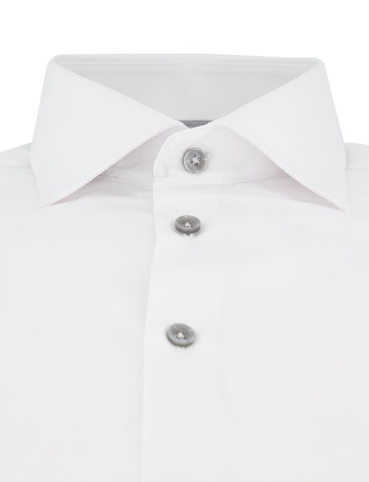 Ledub overhemd modern fit wit effen