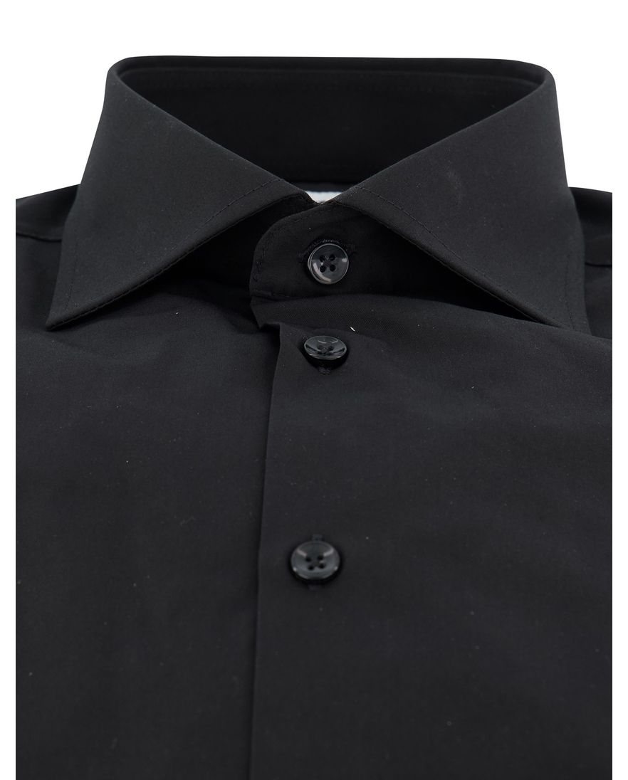 Ledub modern fit zwart overhemd katoen