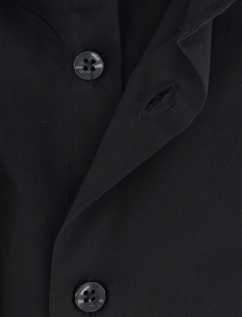 Ledub overhemd zwart effen katoen