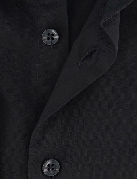 Ledub overhemd zwart effen modern fit katoen