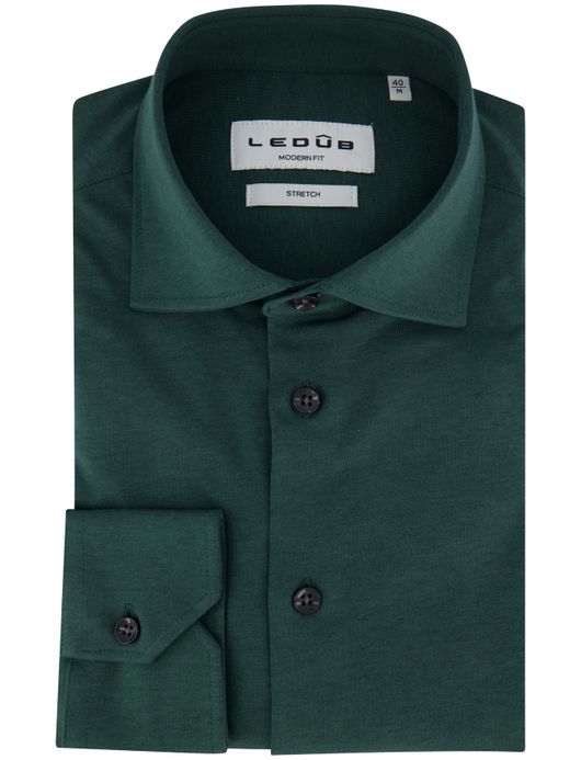 Ledub overhemd modern fit groen katoen