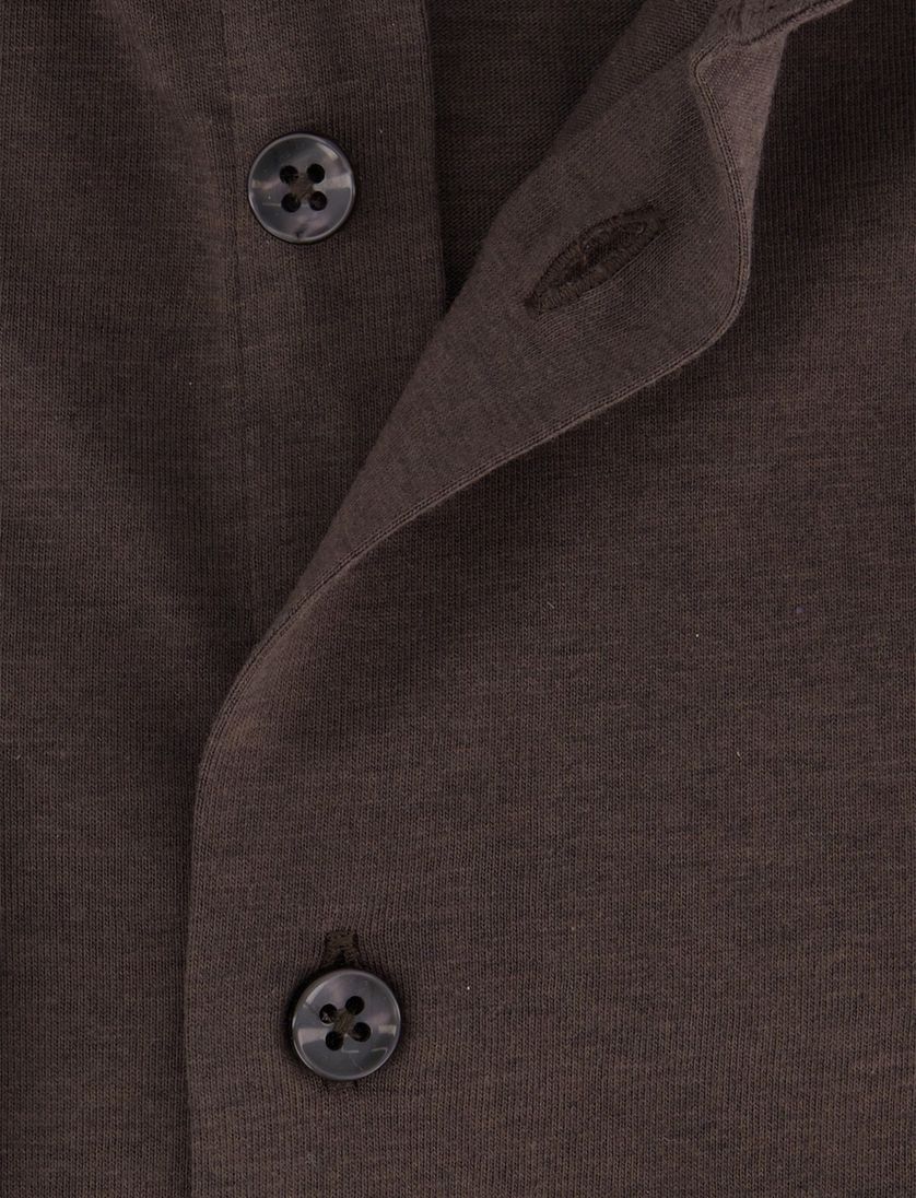 Ledub overhemd modern fit bruin katoen