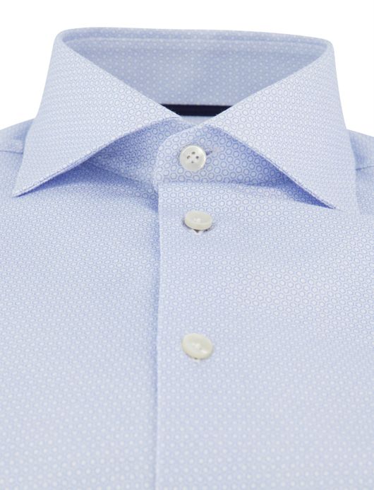 John Miller Tailored Fit ml 5 overhemd lichtblauw patroon