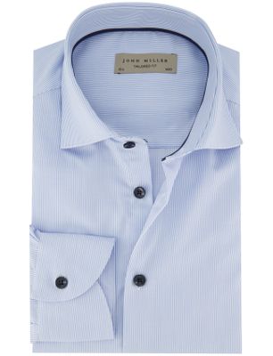John Miller Overhemd John Miller Tailored Fit ml 7 lichtblauw gestreept