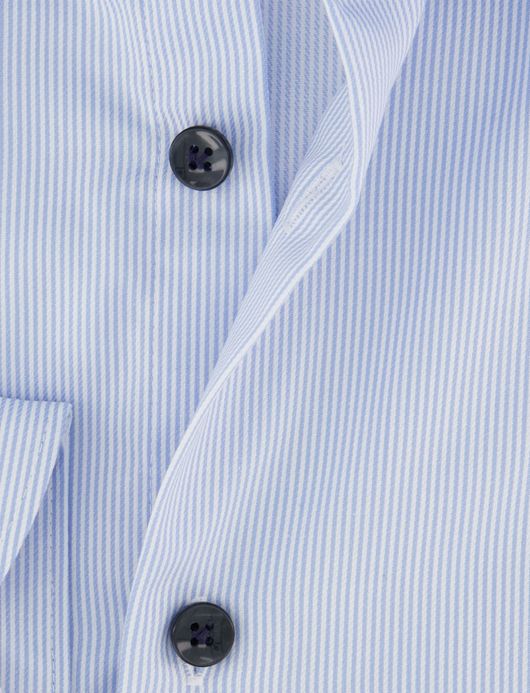 John Miller overhemd mouwlengte 7 lichtblauw gestreept