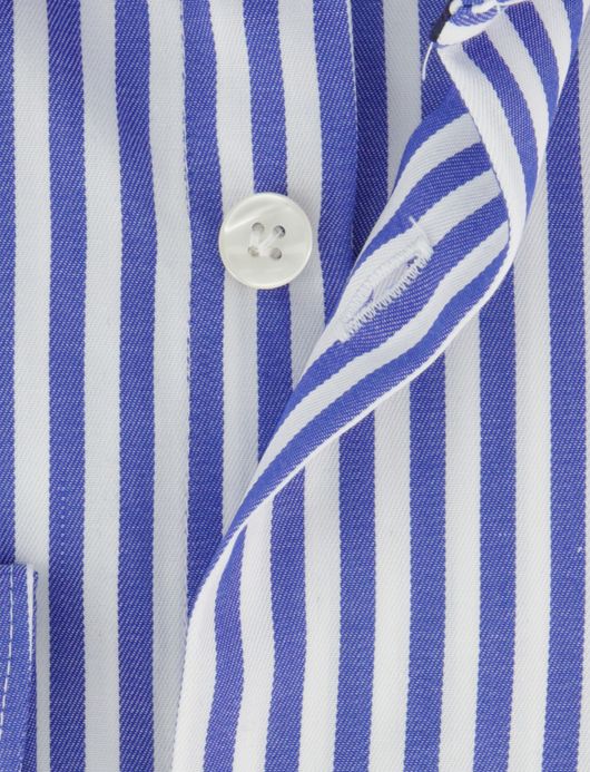 John Miller overhemd Tailored Fit ml 7 blauw gestreept