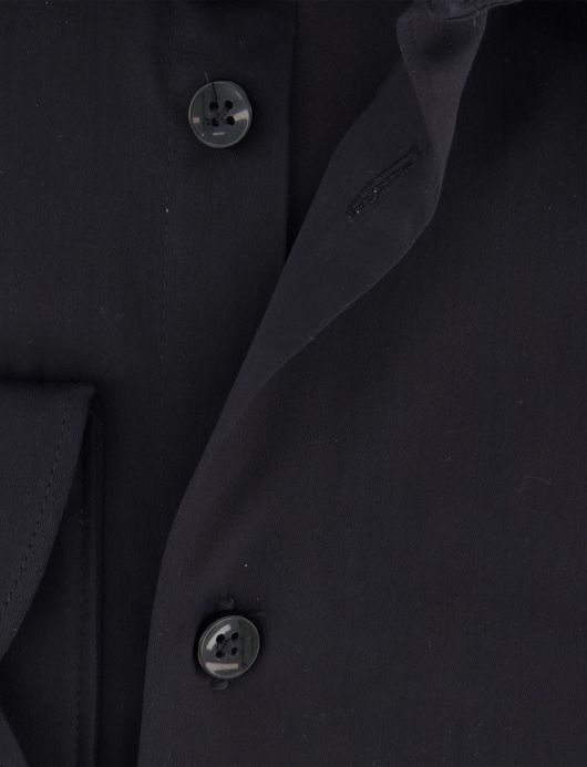 John Miller Tailored Fit overhemd ml 5 effen zwart