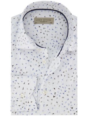 John Miller John Miller Tailored Fit overhemd ml 5 blauw geprint
