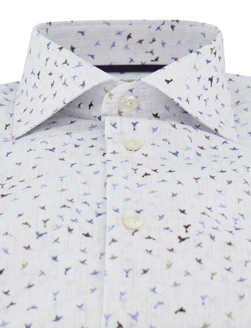 Blauw geprint John Miller overhemd ml 5