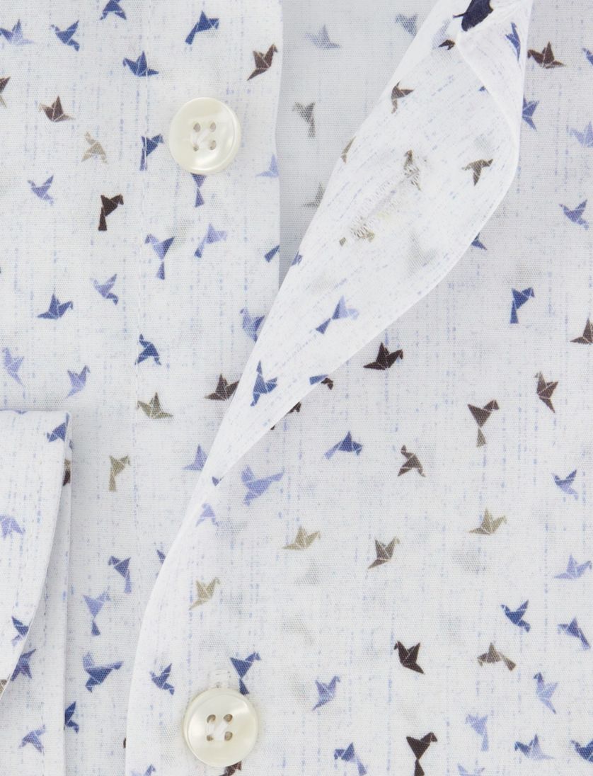 Blauw geprint John Miller overhemd ml 5