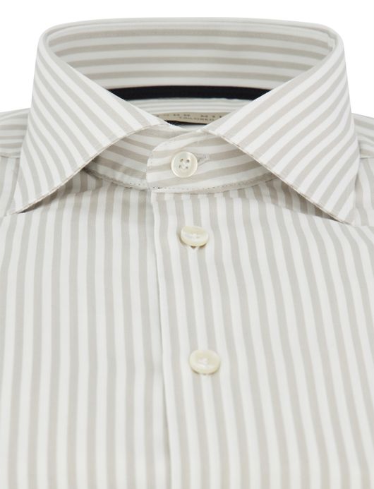 John Miller Tailored Fit overhemd ml 5 lichtgrijs gestreept