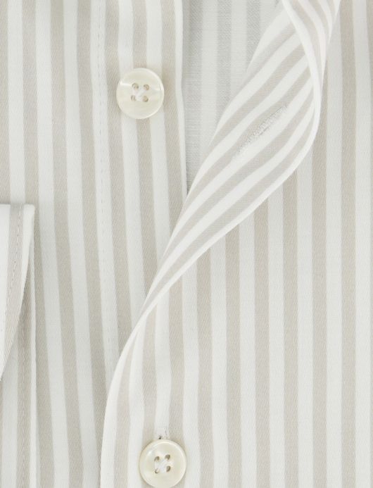 John Miller Tailored Fit overhemd ml 5 lichtgrijs gestreept