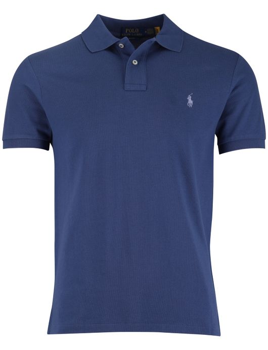 Polo Ralph Lauren effen blauw poloshirt korte mouw