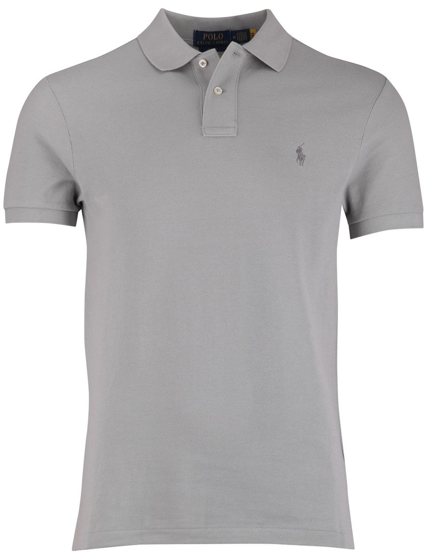 Polo Ralph Lauren slim fit poloshirt grijs effen