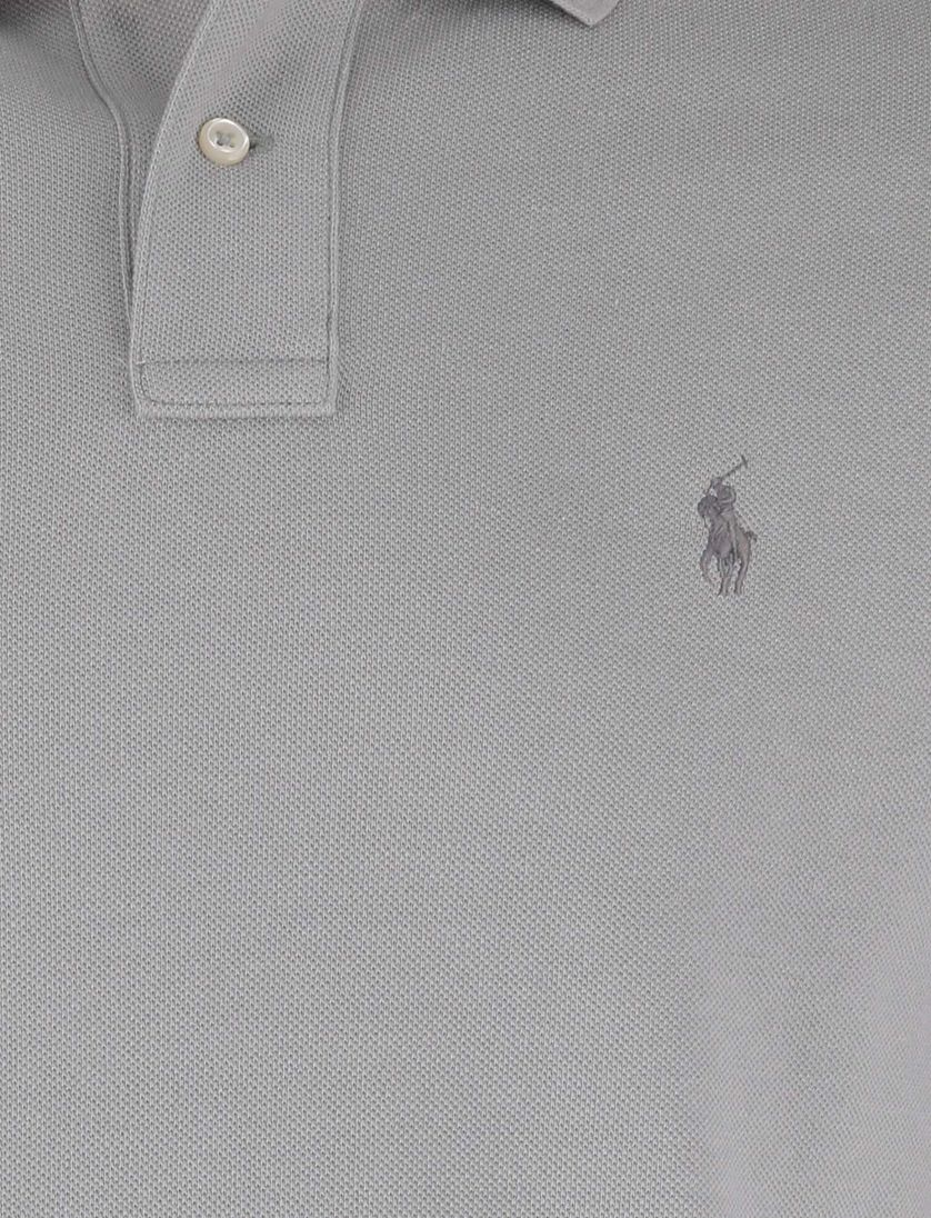 Polo Ralph Lauren slim fit poloshirt grijs effen